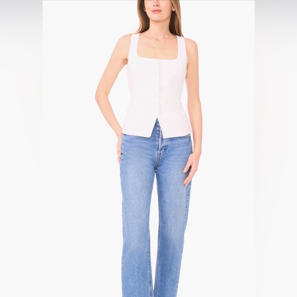 Parker, The Amayah Linen Blend Square Neck Vest in Light Pink. New.Tags removed - Picture 5 of 6